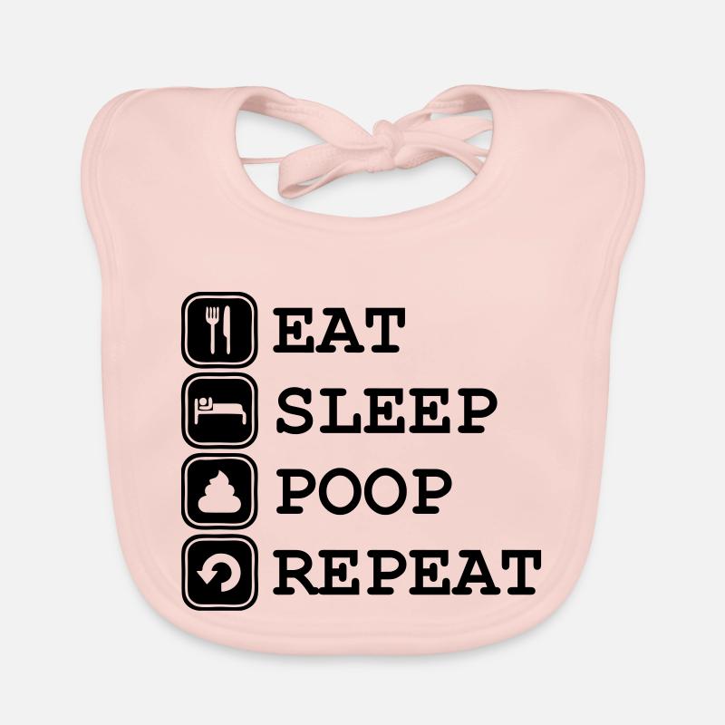 Eat, Sleep, Poop, Repeat Baby Bio-Lätzchen