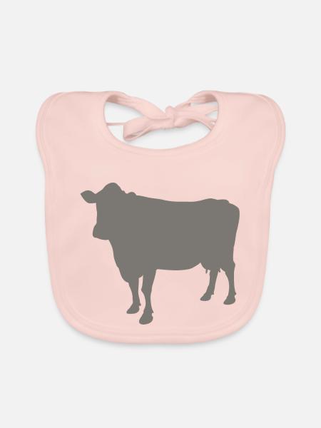 Kuh - Baby Bio-Lätzchen - Rose - Vorne