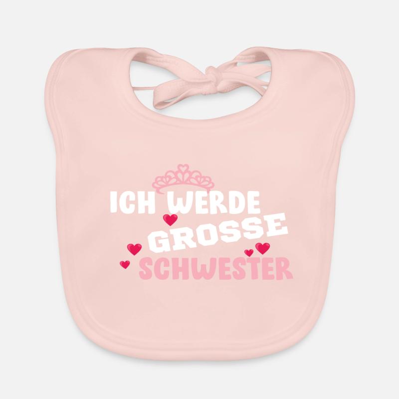 Ich werde grosse Schwester Baby Bio-Lätzchen