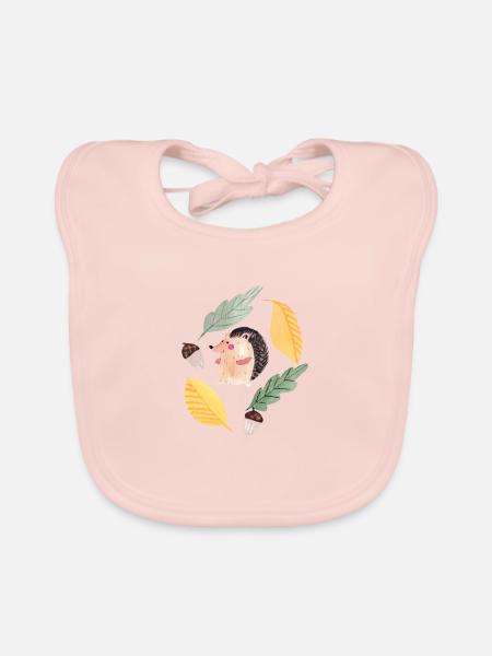 Igel - Baby Bio-Lätzchen - Rose - Vorne