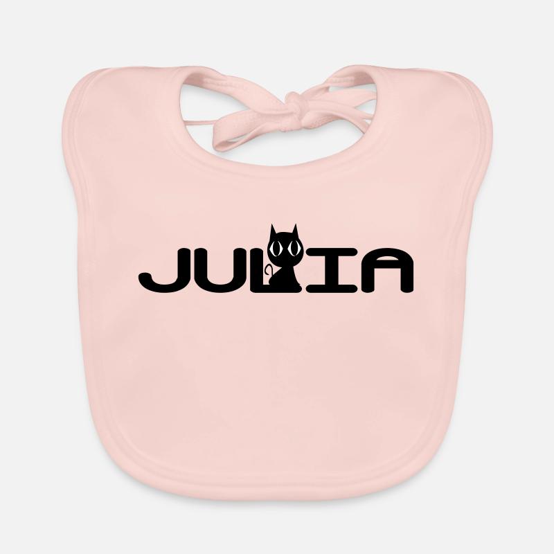 Julia mit schwarzer Katze Baby Bio-Lätzchen