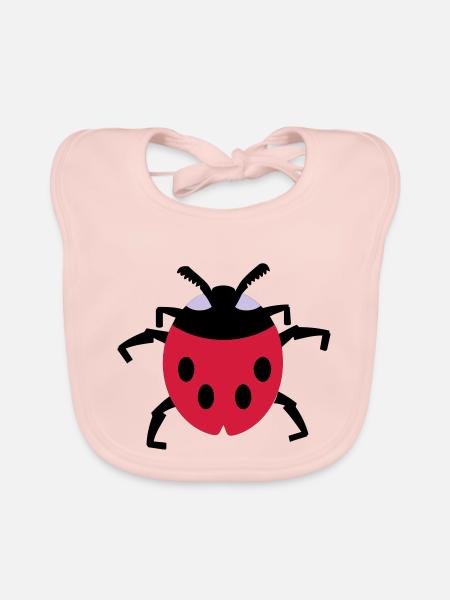 coccinelle / ladybug (3c) - Bavoir bio Bébé - rose - Devant