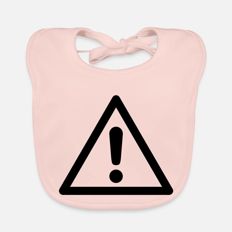 Symbole de danger - Danger général - Bavoir bio Bébé - rose