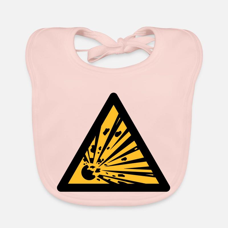 Symbole de danger - Explosifs (2 couleurs) - Bavoir bio Bébé - rose
