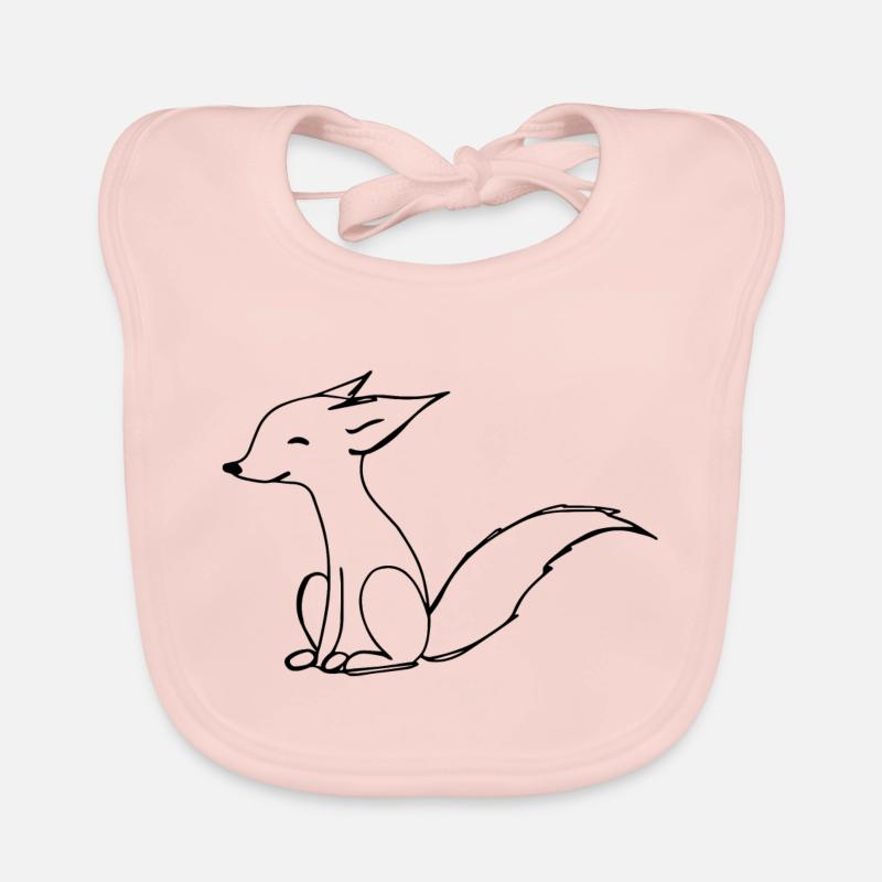 Illustration de renard mignon - Bavoir bio Bébé - rose