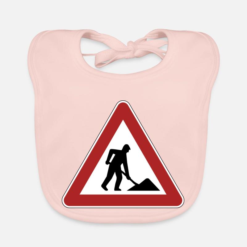 Construction site sign gift Organic Baby Bibs