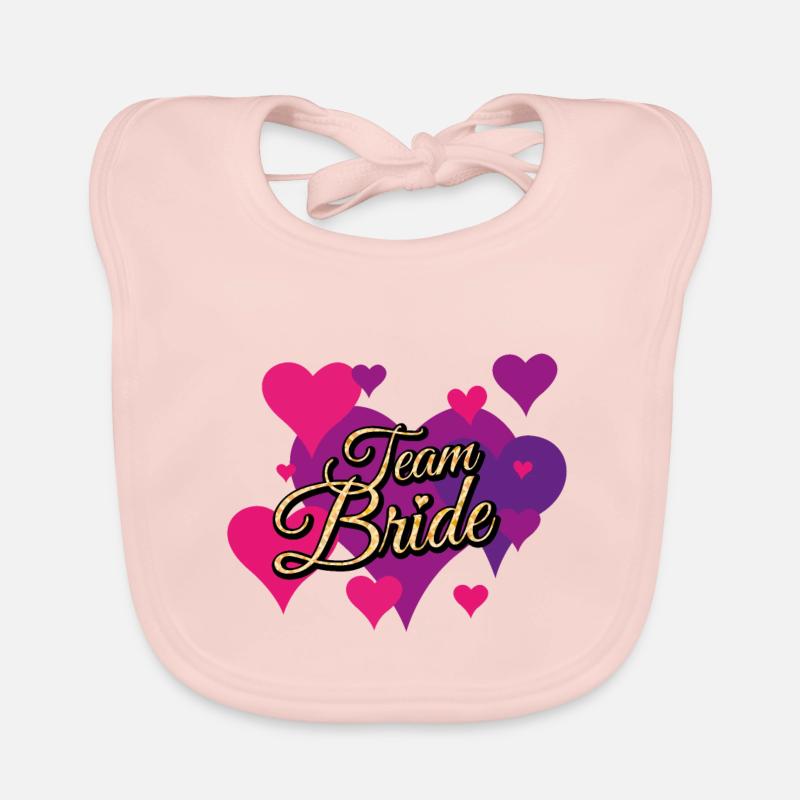 Team Bride Glitter Pattern Organic Baby Bibs