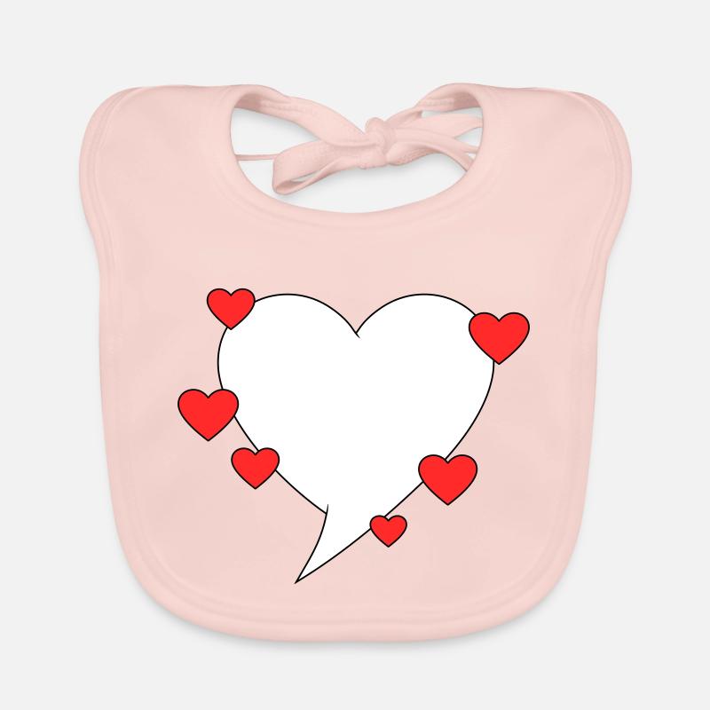 Speech bubble with hearts Organic Baby Bibs