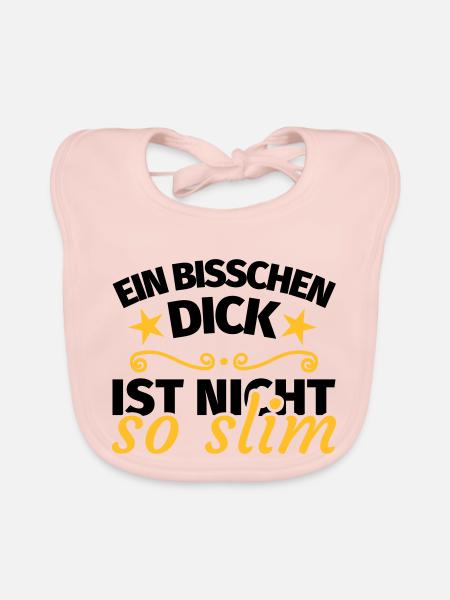 Dick Übergewicht lustig Spruch - Baby Bio-Lätzchen - Rose - Vorne
