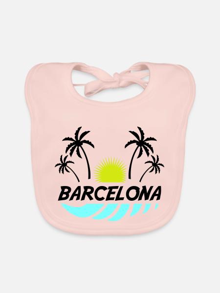 Barcelone - Bavoir bio Bébé - rose - Devant