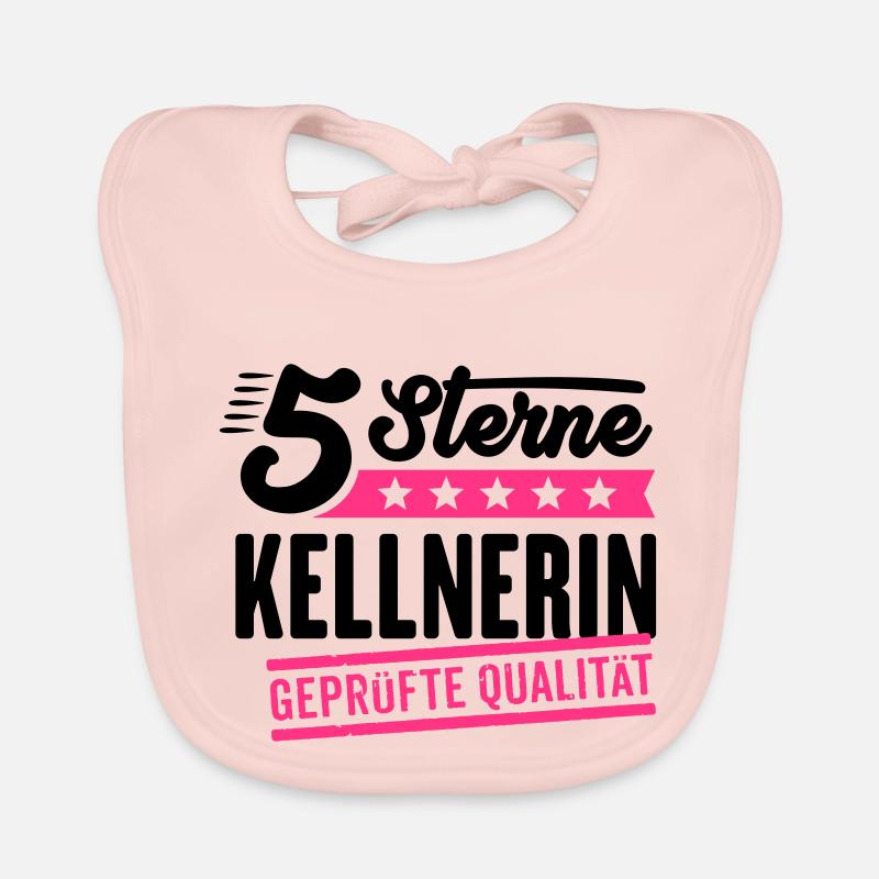 5Sterne Kellnerin - Baby Bio-Lätzchen - Rose