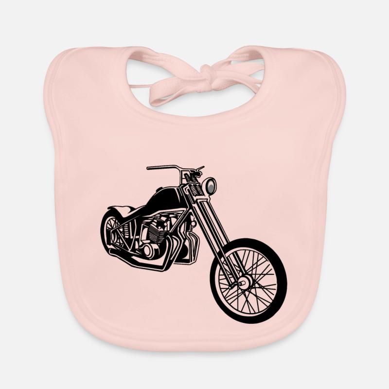 Chopper / moto bobber 01_schwarz - Bavoir bio Bébé - rose