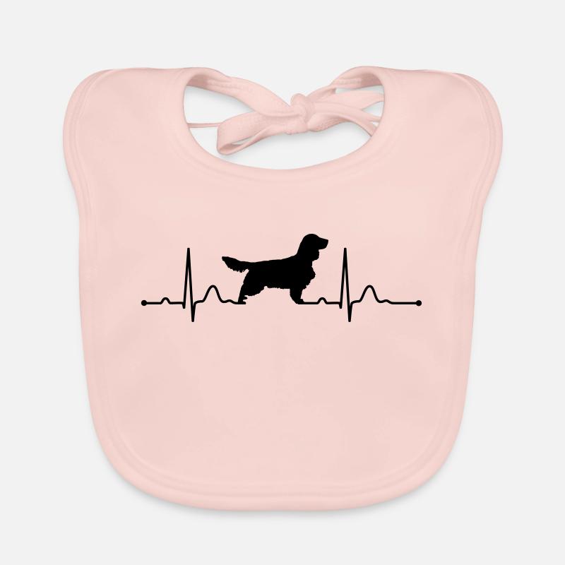 ANGLAIS springer spaniel rythme cardiaque du rythme cardiaque - Bavoir bio Bébé - rose
