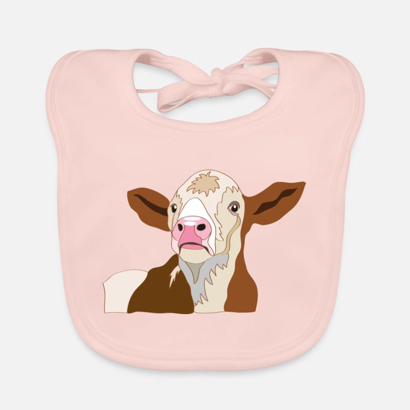 veau - Bavoir bio Bébé - rose
