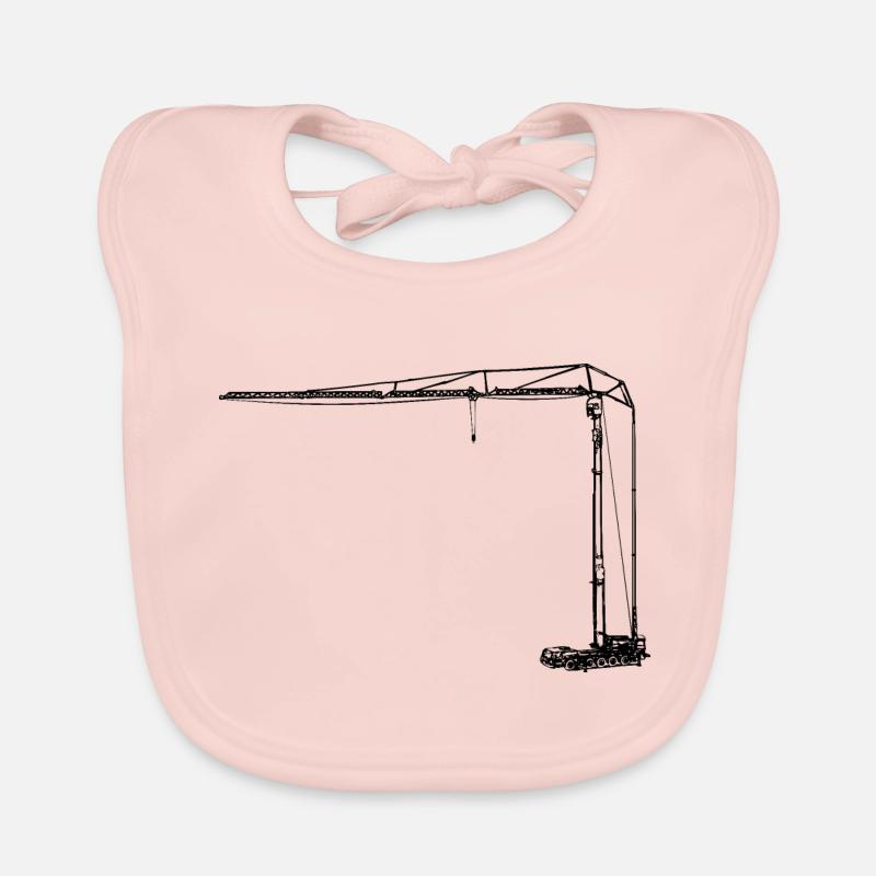 Grue pliante grue grue crane - Bavoir bio Bébé - rose
