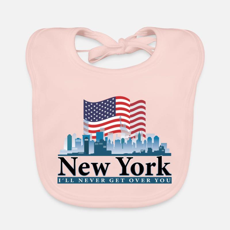 New York - Bavoir bio Bébé - rose