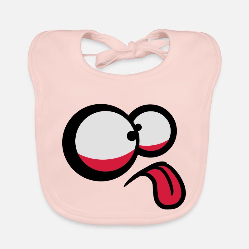 Crazy Comic Face - Bavoir bio Bébé - rose