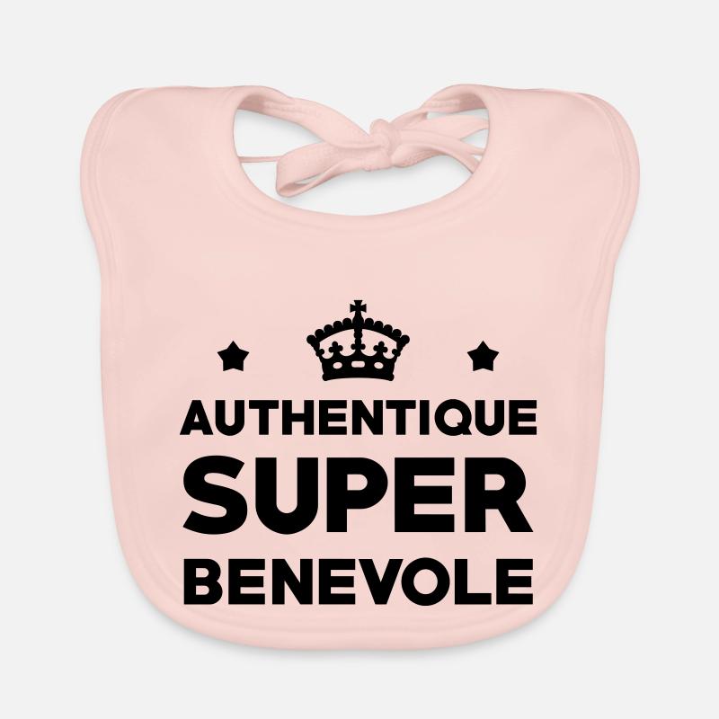 Bénévolat / Bénévole / Solidaire / Humanitaire - Bavoir bio Bébé - rose
