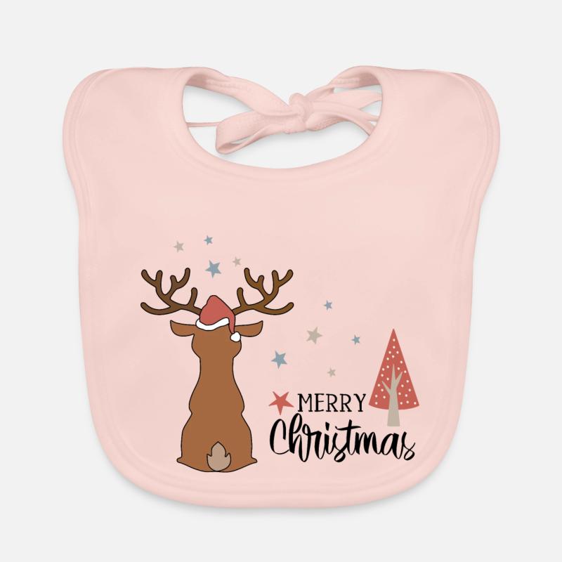 Noël - Bavoir bio Bébé - rose