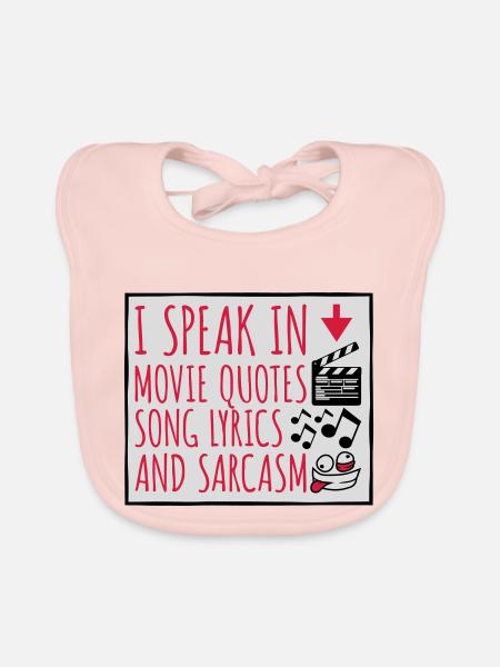 speak lyrics and sarcasm - Organic Baby Bibs - rose - Front