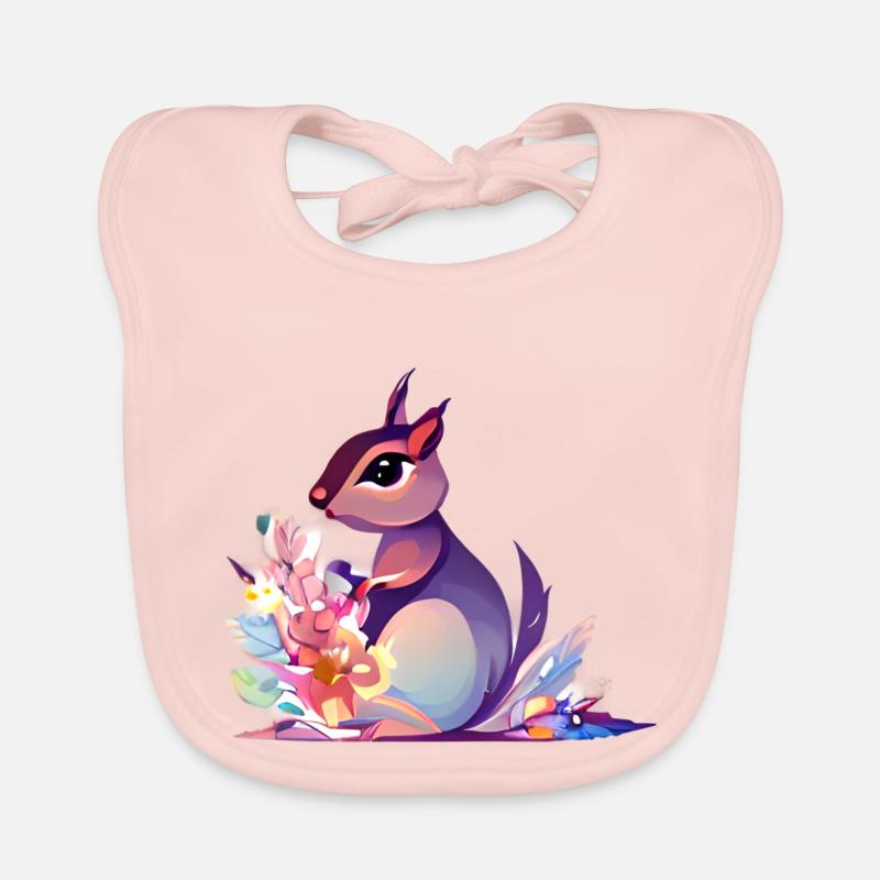 Süßes Eichhörnchen Blumen Baby Bio-Lätzchen