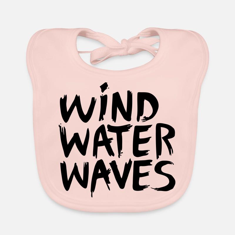 WIND WATER WAVES - Organic Baby Bibs - rose