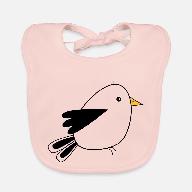 petit oiseau - Bavoir bio Bébé - rose
