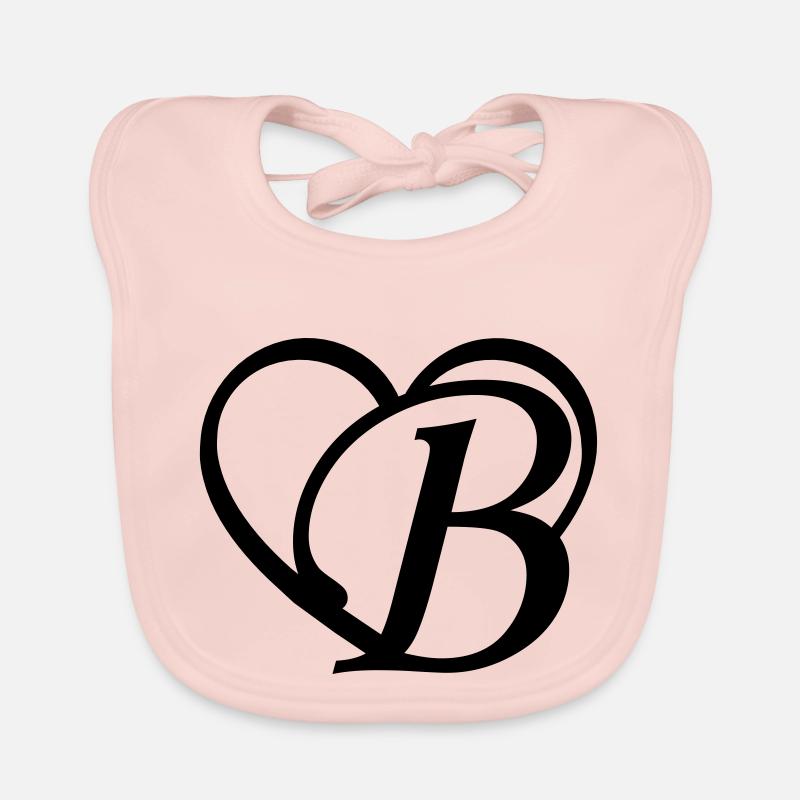 Herz Buchstabe B Baby Bio-Lätzchen