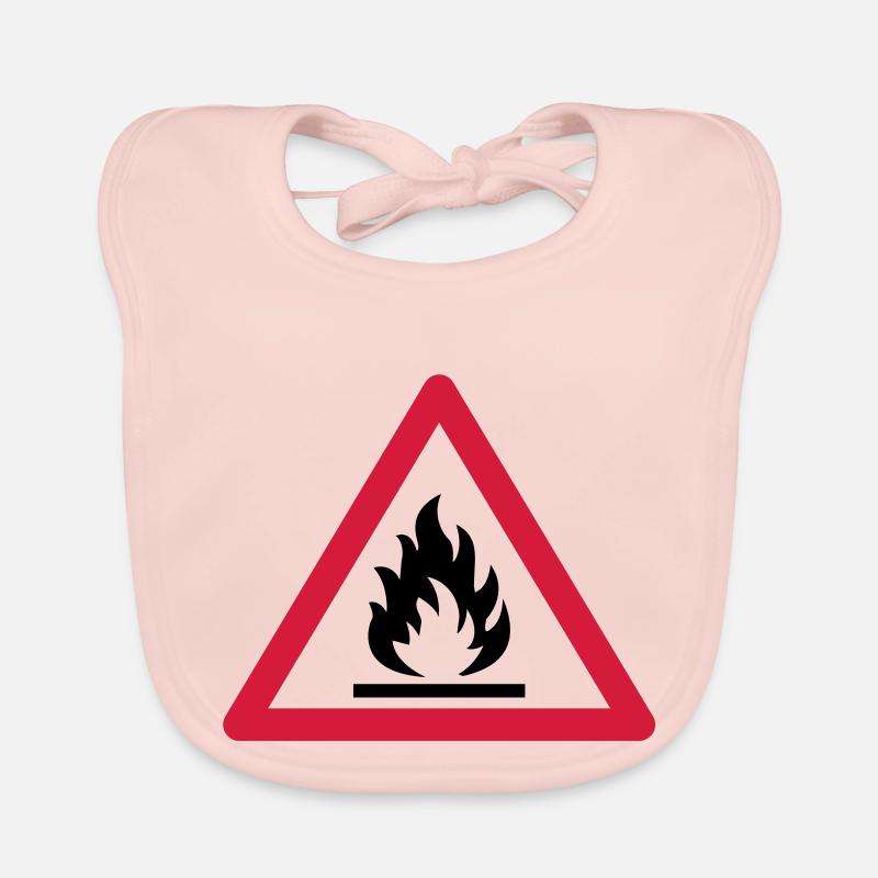 Branntgefahr schild Baby Bio-Lätzchen