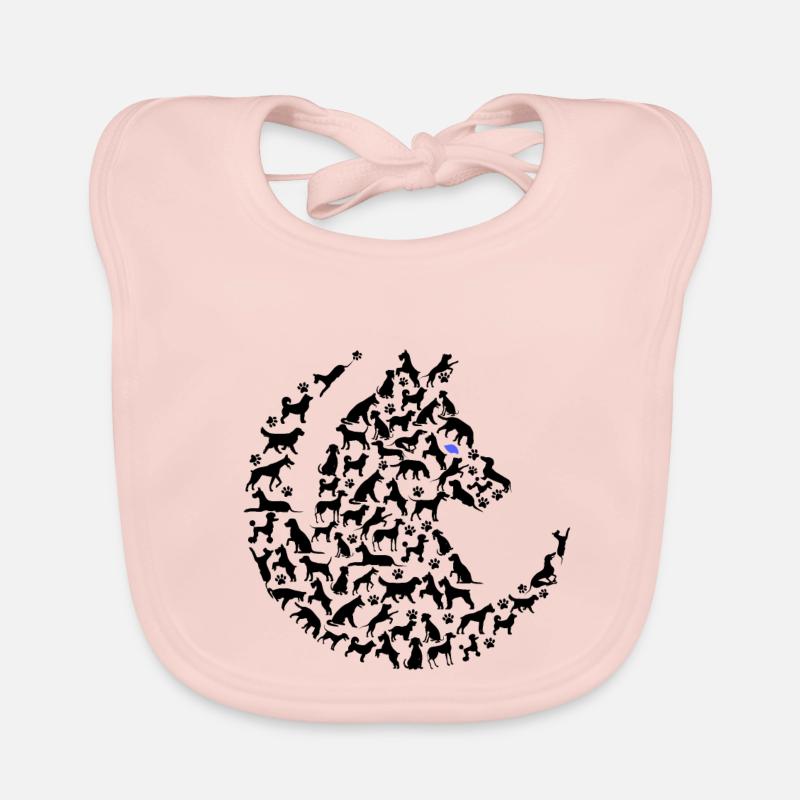 Loup composé de chiens Bavoir bio Bébé