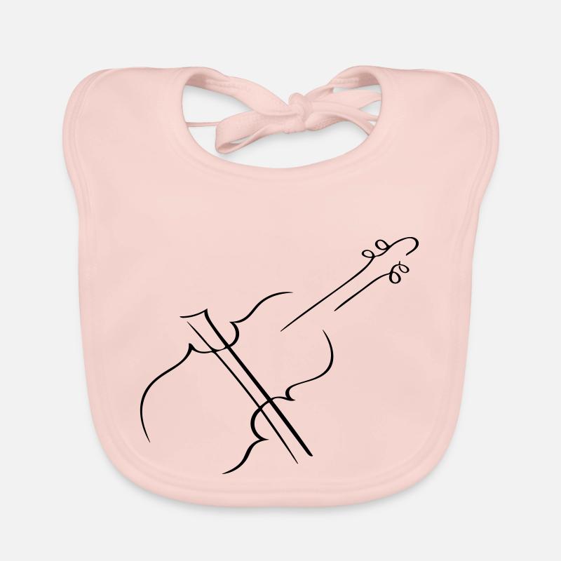 Violin / Violin Line Art - Minimalist Organic Baby Bibs