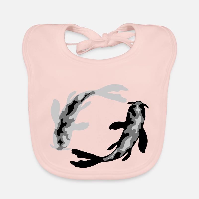 Circle Design 2 Koi Organic Baby Bibs