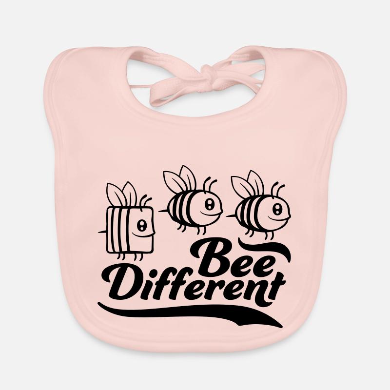 bee different saying quote Organic Baby Bibs