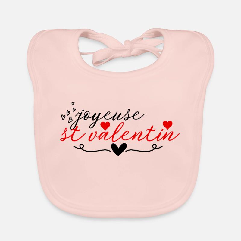 Happy Valentine's Day Organic Baby Bibs