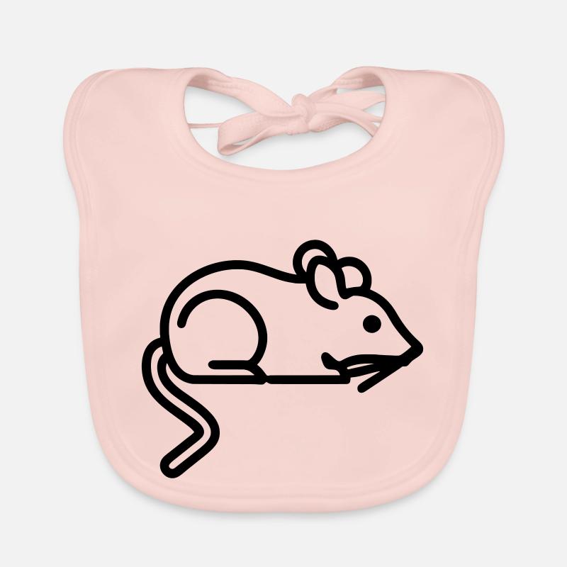 Mouse Icon - Simple Black Outline Design Baby Bio-Lätzchen