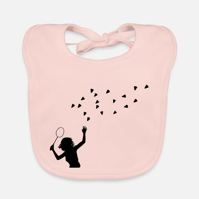 badminton - Bavoir bio Bébé - rose