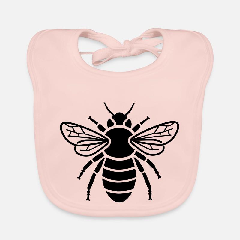 Abeille - insectes - Bavoir bio Bébé - rose