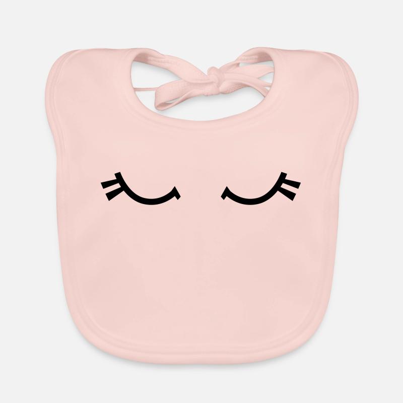 yeux endormis avec des cils mignons Bavoir bio Bébé