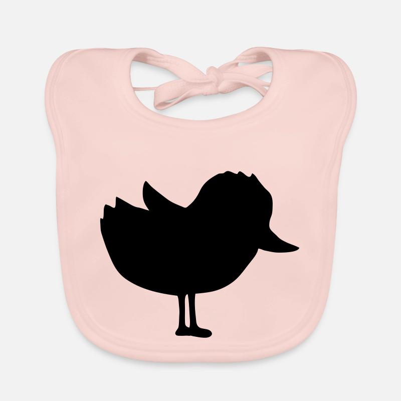 Silhouette cute chick little bird Organic Baby Bibs