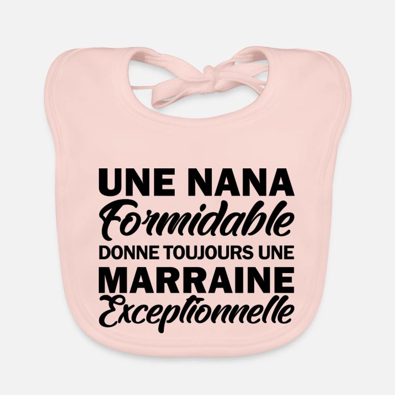 Nana Formidable - Marraine Exceptionnelle - Bavoir bio Bébé - rose