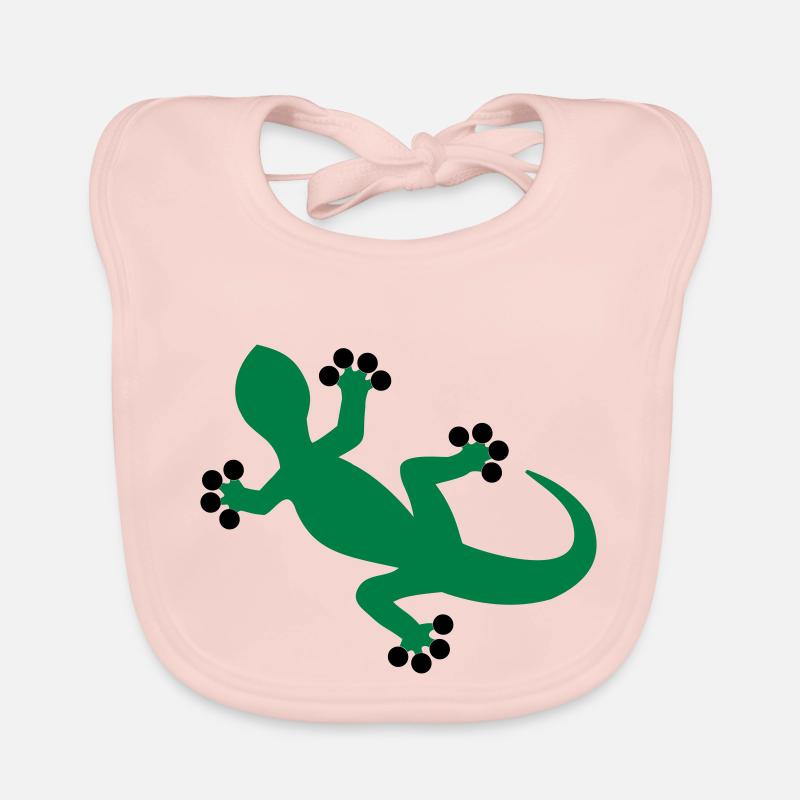 Gecko / Lézard - Bavoir bio Bébé - rose