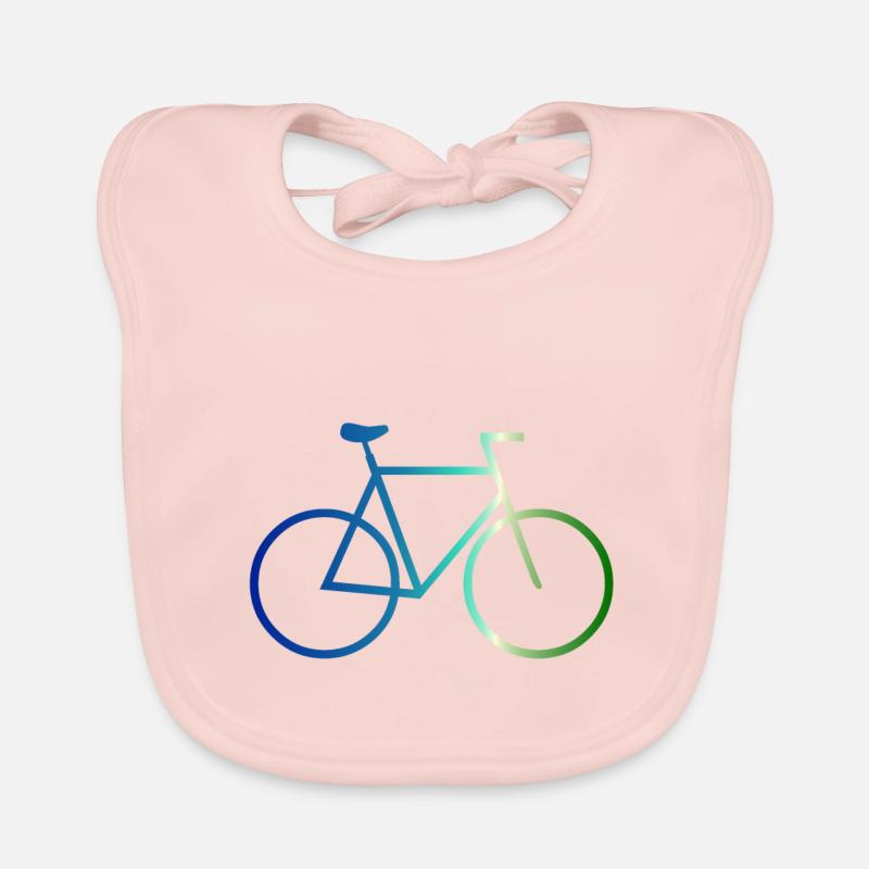 Bicycle blue green cool style wheel gift idea Organic Baby Bibs