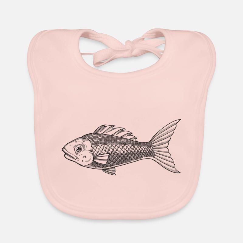 Fisch Schwarz Baby Bio-Lätzchen