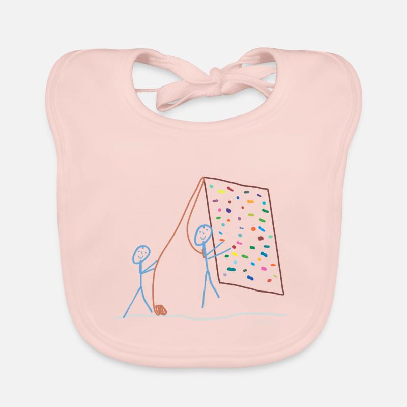 Climbing stick man, climbing wall, abseiling Organic Baby Bibs