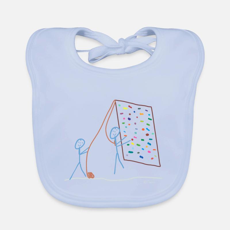 Climbing stick man, climbing wall, abseiling Organic Baby Bibs