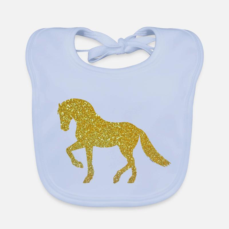 Goldenes Pferd Baby Bio-Lätzchen