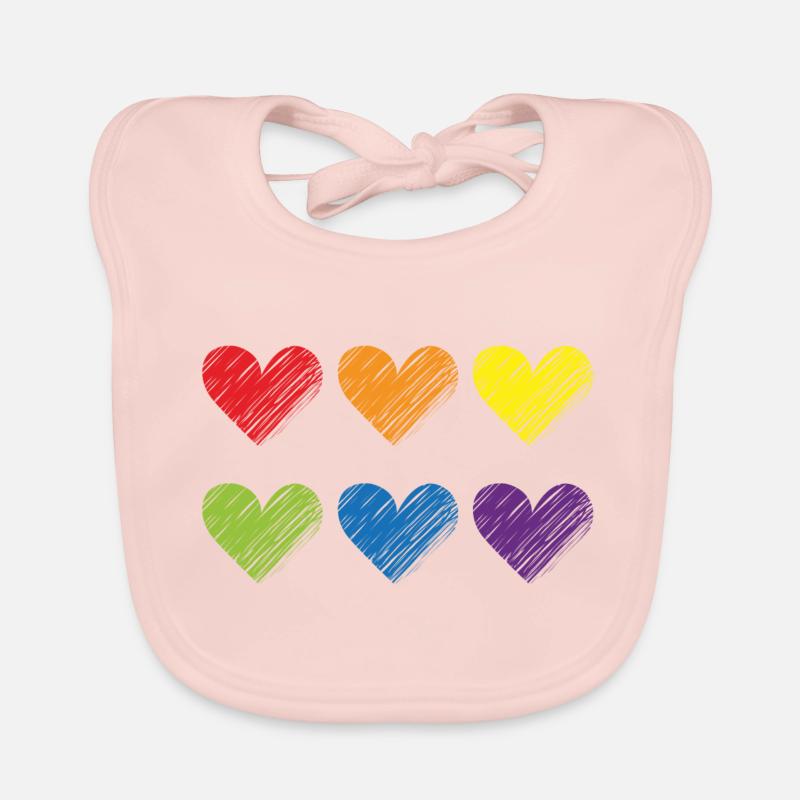 Pride Hearts Organic Baby Bibs