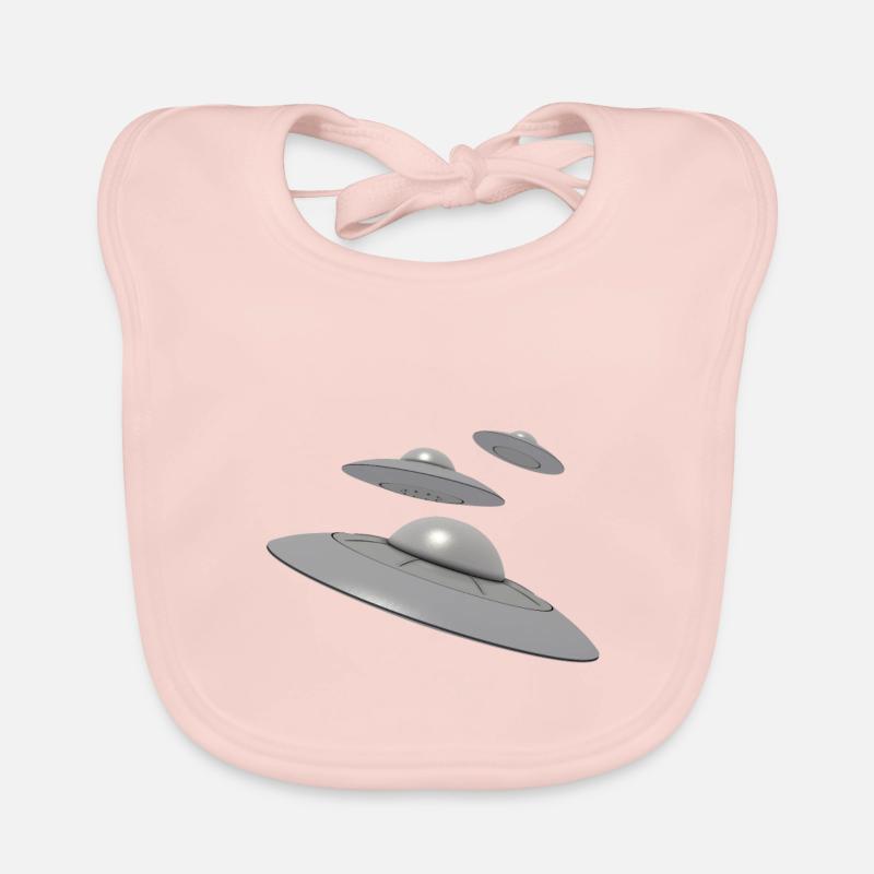 3 Ufo with aliens Organic Baby Bibs