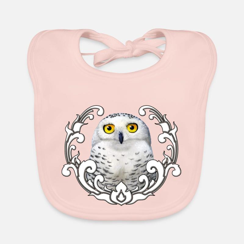 Schneeeule Baby Bio-Lätzchen
