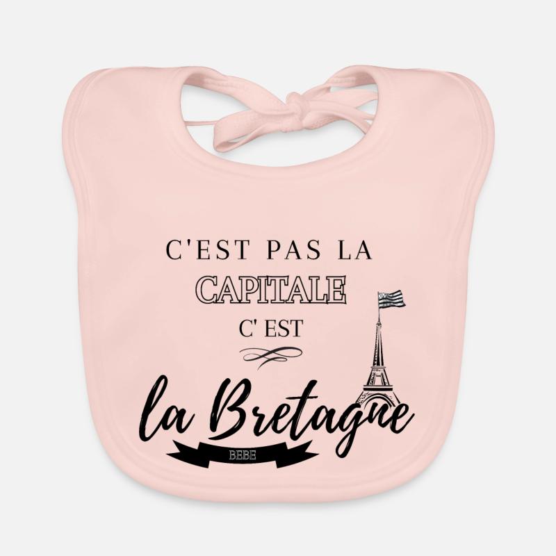 C'est pas la capitale, c'est la Bretagne bébé - Bavoir bio Bébé - rose